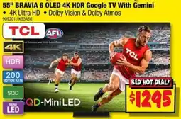JB Hi-Fi TCL BRAVIA 6 OLED 4K HDR Google TV With Gemini offer