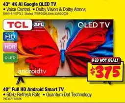 JB Hi-Fi TCL 43" 4K AI Google QLED TV offer