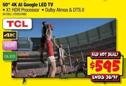 JB Hi-Fi TCL 50" 4K AI Google LED TV offer
