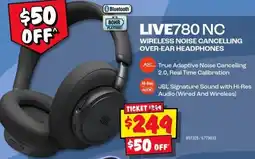 JB Hi-Fi JBL LIVE780 NC Wireless Noise Cancelling Over-Ear Headphones offer