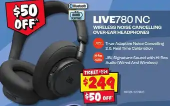 JB Hi-Fi JBL LIVE780 NC Wireless Noise Cancelling Over-Ear Headphones offer