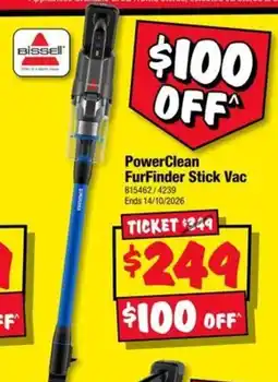 JB Hi-Fi Bissell PowerClean FurFinder Stick Vac offer