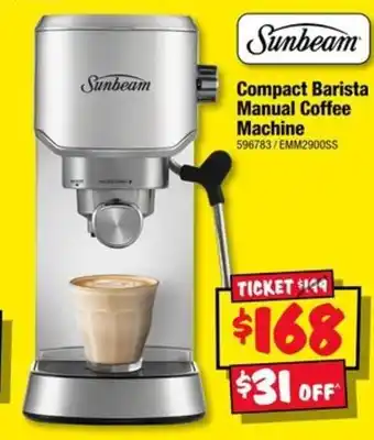 JB Hi-Fi Sunbeam Compact Barista Manual Coffee Machine offer