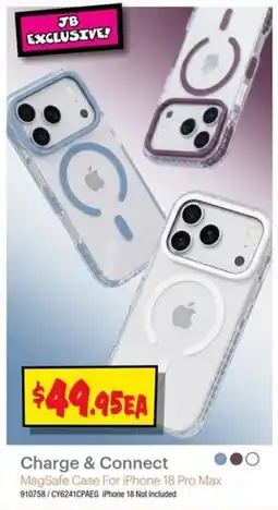 JB Hi-Fi Charge & Connect MagSafe Case For iPhone 18 Pro Max offer