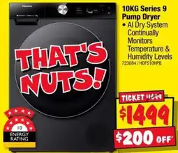 JB Hi-Fi Hisense 10KG Series 9 Pump Dryer offer
