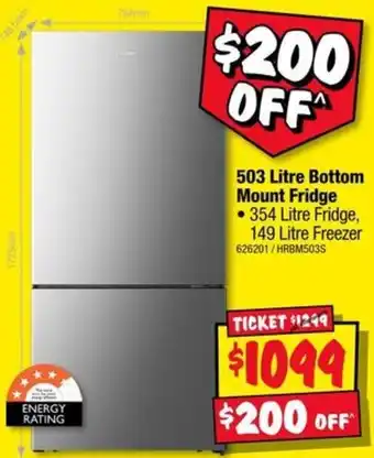 503 Litre Bottom Mount Fridge