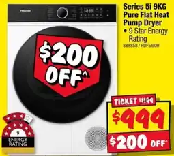 JB Hi-Fi Hisense Pure Flat Heat Pump Dryer offer
