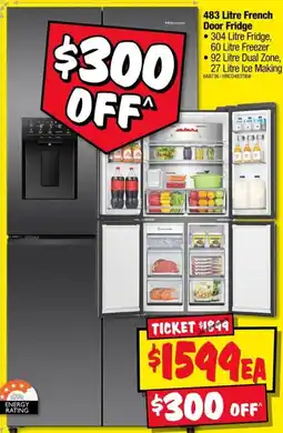 JB Hi-Fi Micense 483 Litre French Door Fridge offer