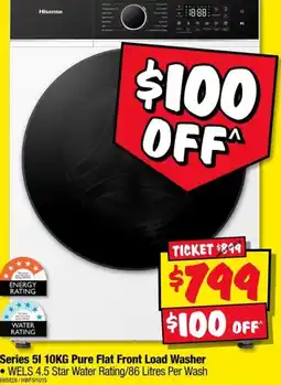 JB Hi-Fi Hisense Series 5i 10KG Pure Flat Front Load Washer offer
