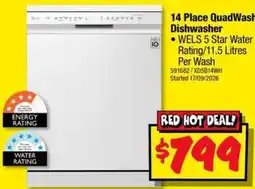 JB Hi-Fi LG 14 Place QuadWash Dishwasher offer