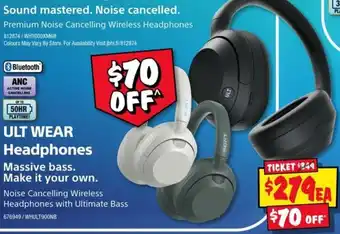 JB Hi-Fi Sony ULT WEAR Headphones offer