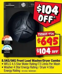 JB Hi-Fi 8.5KG/5KG Front Load Washer/Dryer Combo offer