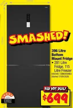 JB Hi-Fi 396 Litre Bottom Mount Fridge offer
