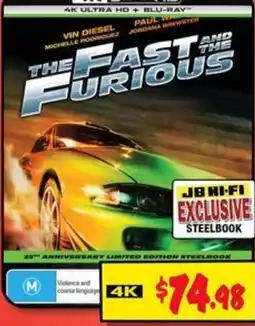 JB Hi-Fi The Fast and the Furious 4K Ultra HD + Blu-ray offer