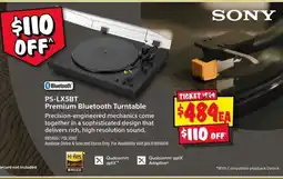 JB Hi-Fi Sony PS-LX5BT Premium Bluetooth Turntable offer