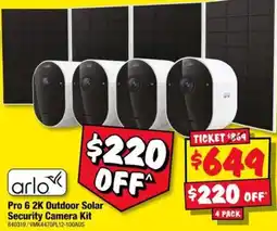 JB Hi-Fi Arlo Pro 6 2K Outdoor Solar Security Camera Kit offer