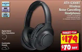 JB Hi-Fi ATH-S300BT Wireless Noise-Cancelling Headphones offer