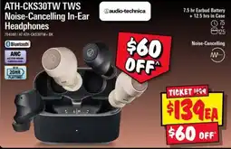 JB Hi-Fi Audio-technica ATH-CKS30TW TWS Noise-Cancelling In-Ear Headphones offer