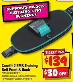 JB Hi-Fi Corefit 2 EMS Training Belt Front & Back offer
