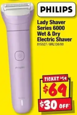 JB Hi-Fi Philips Lady Shaver Series 6000 Wet & Dry Electric Shaver offer
