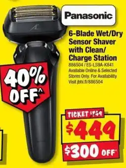 JB Hi-Fi Panasonic 6-Blade Wet/Dry Sensor Shaver with Clean/Charge Station offer