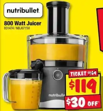 JB Hi-Fi Nutribullet 800 Watt Juicer offer