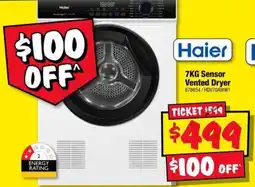JB Hi-Fi Haier 7KG Sensor Vented Dryer offer