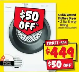 JB Hi-Fi 5.5KG Vented Clothes Dryer offer