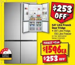 JB Hi-Fi 547 Litre French Door Fridge offer