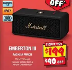 JB Hi-Fi Marshall Emberton III offer