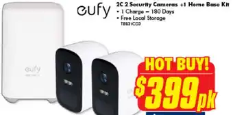 The Good Guys Cufy 2C 2 Security Cameras +1 Home Base Kit offer