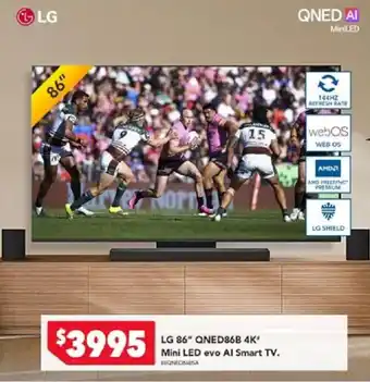 LG 86" QNED86B 4K" Mini LED evo AI Smart TV.