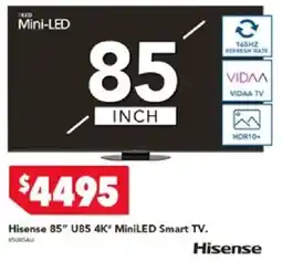 Harvey Norman Hisense 85" U85 4K" MiniLED Smart TV offer