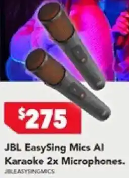 Harvey Norman JBL EasySing Mics AI Karaoke 2x Microphones offer