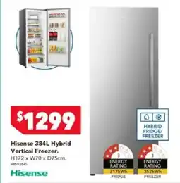 Harvey Norman Hisense 384L Hybrid Vertical Freezer offer