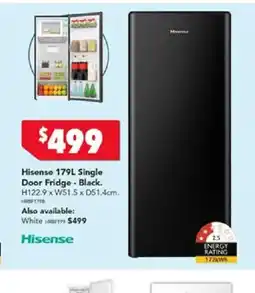 Harvey Norman Hisense 179L Single Door Fridge - Black offer