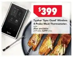 Harvey Norman Typhur 'Sync Quad' Wireless 4-Probe Meat Thermometer offer