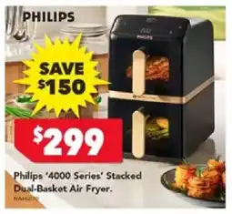 Harvey Norman Philips '4000 Series' Stacked Dual-Basket Air Fryer offer