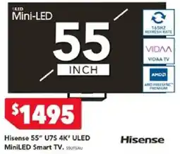 Harvey Norman Hisense 55" U75 4K" ULED MiniLED Smart TV offer