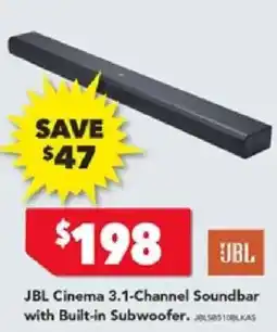 Harvey Norman JBL Cinema 3.1-Channel Soundbar with Built-in Subwoofer offer