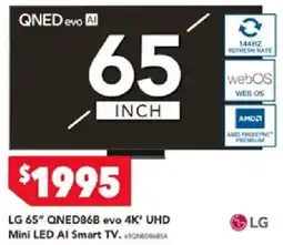 Harvey Norman LG 65" QNED86B evo 4K" UHD Mini LED AI Smart TV offer