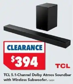 Harvey Norman TCL 5.1-Channel Dolby Atmos Soundbar with Wireless Subwoofer offer