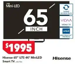 Harvey Norman Hisense 65" U75 4K" MiniLED Smart TV offer