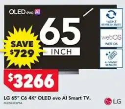 Harvey Norman LG 65" C6 4K" OLED evo AI Smart TV. offer