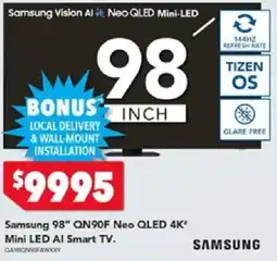 Harvey Norman Samsung 98" QN90F Neo QLED 4K" Mini LED AI Smart TV offer
