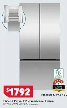 Harvey Norman Fisher & Paykel 511L French-Door Fridge offer