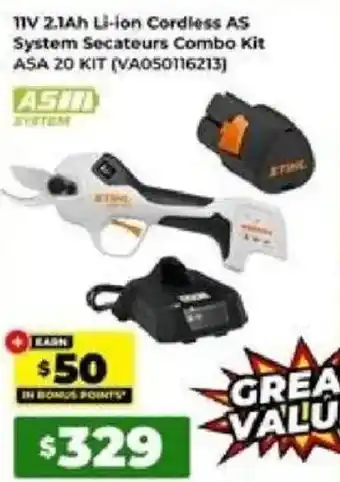 Stihl 2.1Ah Li-ion Cordless AS System Secateurs Combo Kit