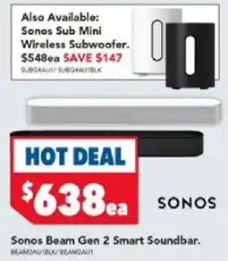 Harvey Norman Sonos Beam Gen 2 Smart Soundbar offer