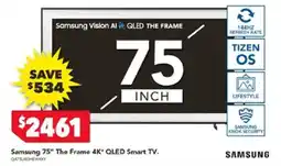 Harvey Norman Samsung 75" The Frame 4K" QLED Smart TV offer