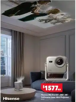 Harvey Norman Hisense M2 Pro 65"- 200" 4K" TriChroma Laser Mini Projector offer